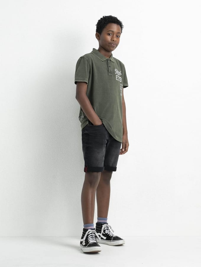 Petrol Industries - Jongens Bullseye Denim Short - Zwart - Maat 170