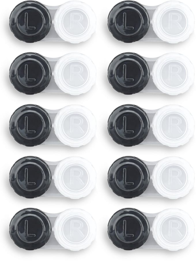 Lenzen Set met 10 Lenzendoosjes - Geschikt Voor Zachte Lenzen - Zwart/Wit
