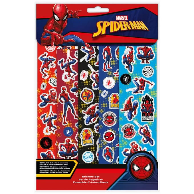 SPIDERMAN - stickers - stickervellen - 5 sticker vellen van spiderman