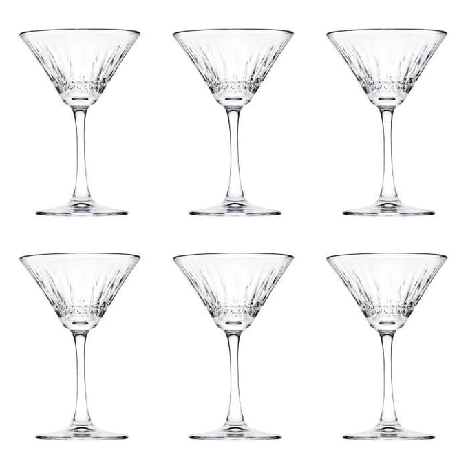 Verres à Cocktail Elysia Set de 6, 220 ml, design Élégant et Résistant