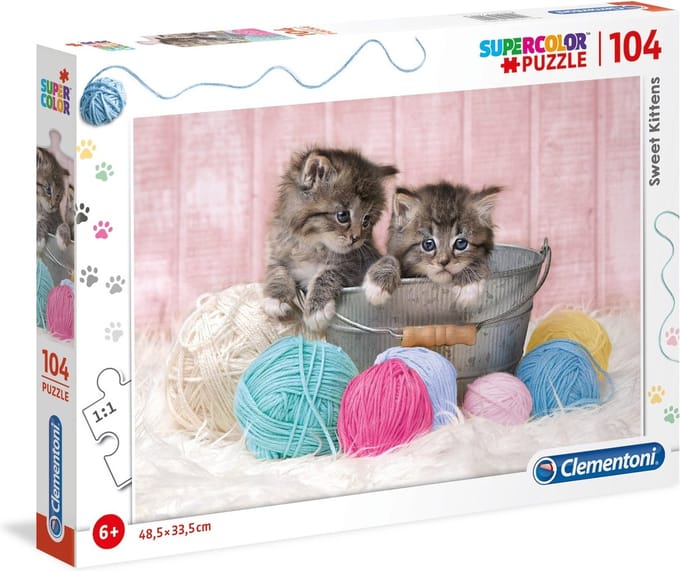Clementoni, SuperColor, Zoete Kittens, Puzzel, Unisex, 6+ jaar, 104 stuks