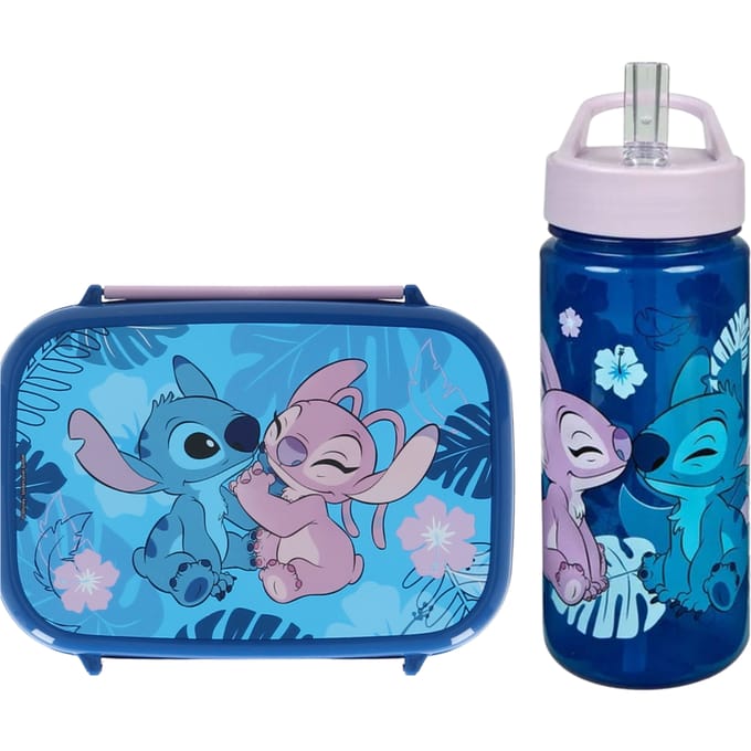 Lilo & Stitch Lunchset - Lunchbox - Drinkfles - Blauw - Lunchbox Kinderen