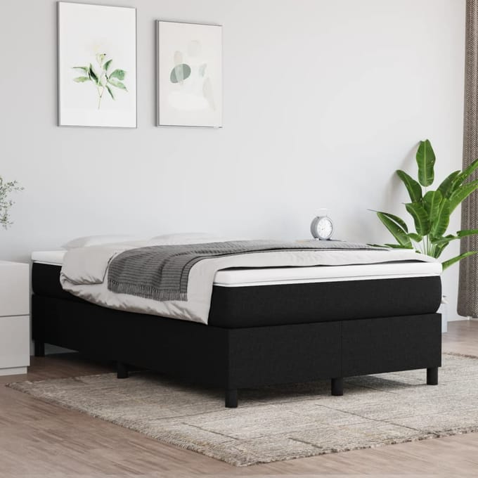 vidaXL - Boxspring - bed - 120x200 - cm - stof - zwart