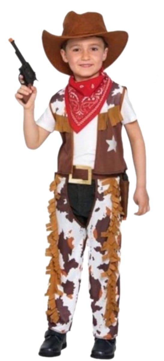 Witbaard Verkleedpak Cowboy Jongens Polyester Bruin Mt 3/4 Jaar