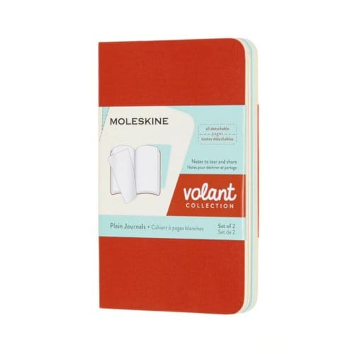 Moleskine notitieboekje volant large koraal / blauw blanco