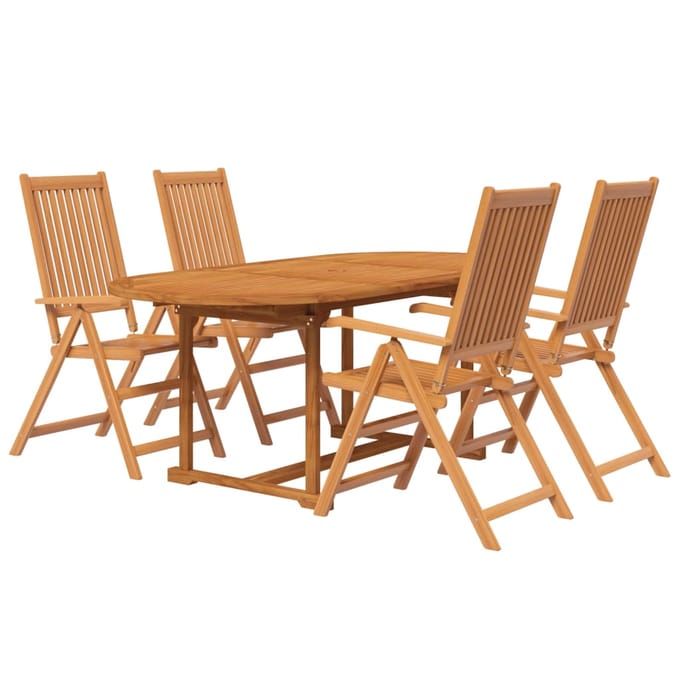 vidaXL - 5-delige - Tuinset - massief - acaciahout - 120-170 - cm