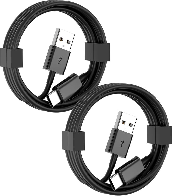 USB A naar USB C Kabel - 3 Meter Oplaadkabel 2x - Zwart