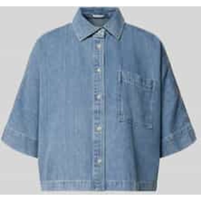 relaxed fit jeansblouse met borstzak model 'Fyndra'