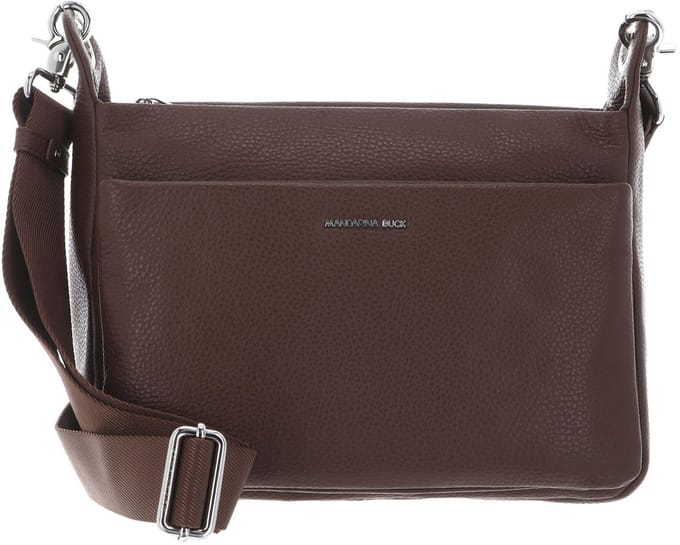 MANDARINA DUCK Leren schoudertas Mellow Leather Crossover Bag Milk Chocolate bruine