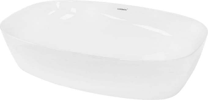 Ovale wastafel zonder overloop 60,5x38x14 cm wit keramiek LuxeBath