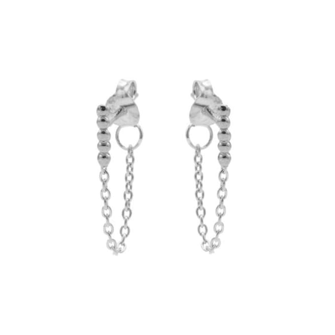 Karma Chain oorbel Dots Tube M2009 Zilver