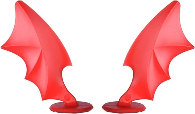 Duivel Vleugels Rood- Helmen - Hoorns - Motor - Scooter - Universeel - Accessoires