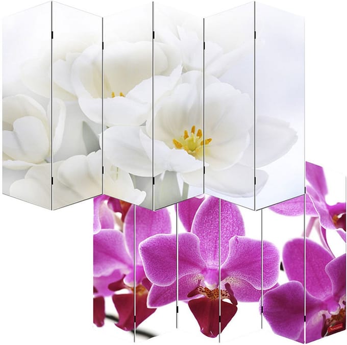 Foto scherm scheidingswand M68 MVG-gecertificeerd ~ 180x240cm, orchidee