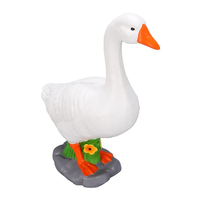 Portiek Gans Tuinbeeld Hars Gazon Gans Beeldje voor Gazon Terras Entree Binnen Buiten Decor white