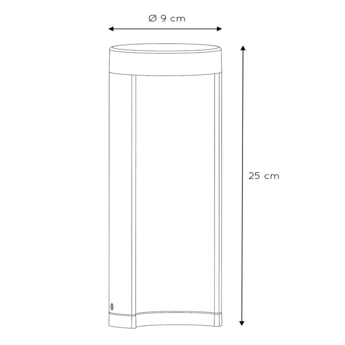 Lucide COMBO - Sokkellamp - Ø 9 cm - LED - 1x9W 3000K - IP54 - Zwart
