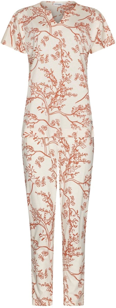 Pastunette Premium - Pyjama - Blossom - Katoen/Modal - Ecru/Terracota - Maat 36