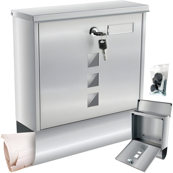 Malatec wand brievenbus - zilvergrijs