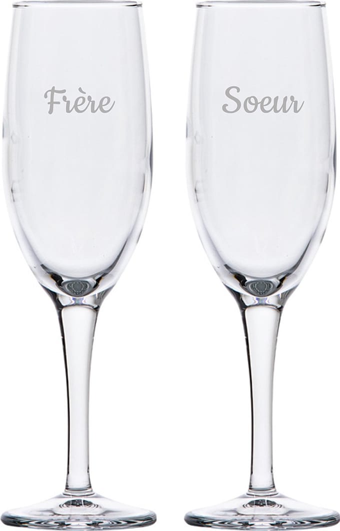 Champagneglas gegraveerd - 16,5cl - Frere & Soeur