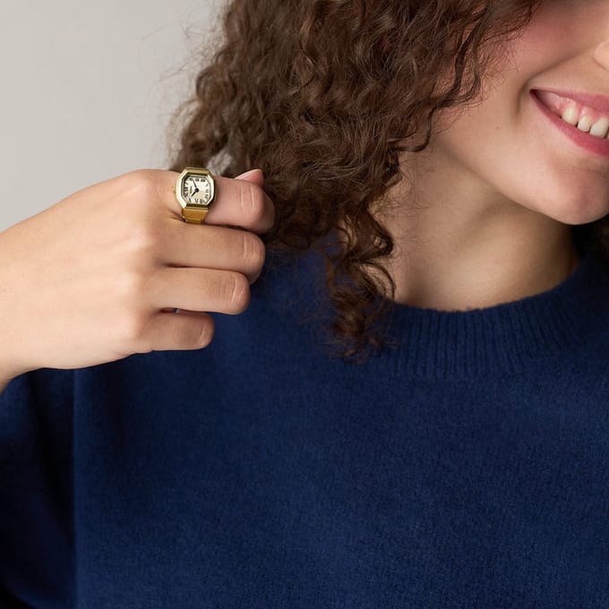 FOSSIL HARLOW WATCH RING Dames Horloge 16 mm - Goudkleurig
