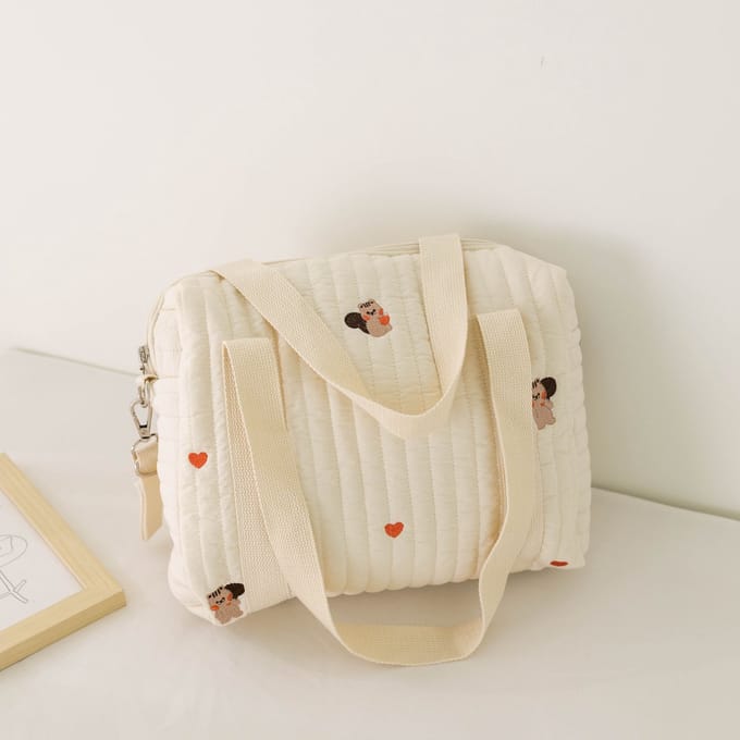 Il Bambini - Luiertas - Mombag - Schoudertas - Verzorgingstas - Kraamcadeau - Small - Duffel - Eekhoorn en hart
