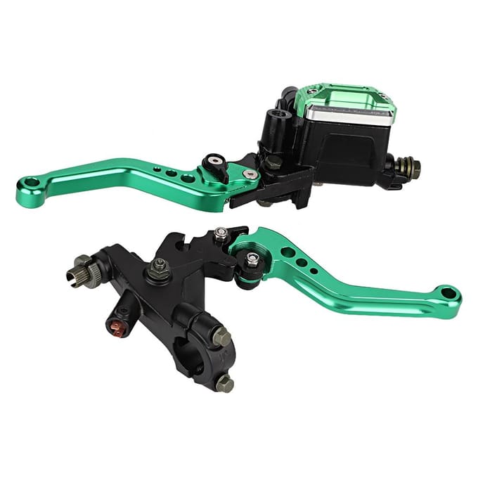 1 paire de maître-cylindres de frein et d'embrayage hydrauliques universels CNC pour moto black