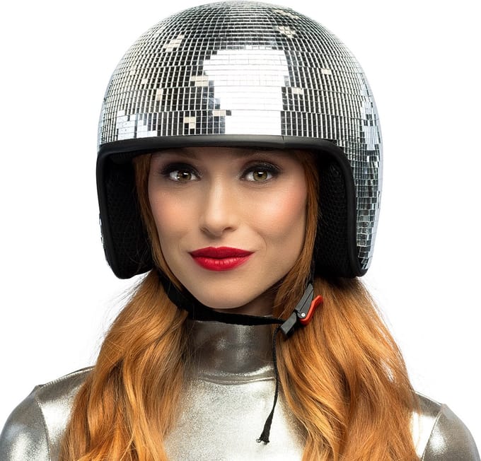 Boland - Helm Disco zilver Zilver - - Volwassenen - Unisex - Disco - 80s - Grappig - Themafeest - Carnaval
