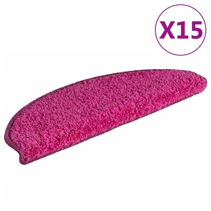 vidaXL - Trapmatten - 15 - st - 65x21x4 - cm - Roze - Halfrond - Groot