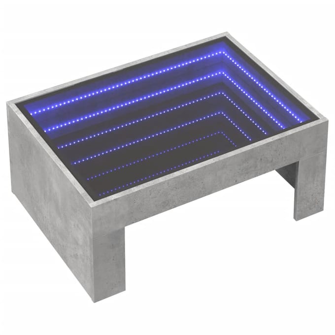 vidaXL - Salontafel - met - Infinity - LED - 70x50x30 - cm - betongrijs