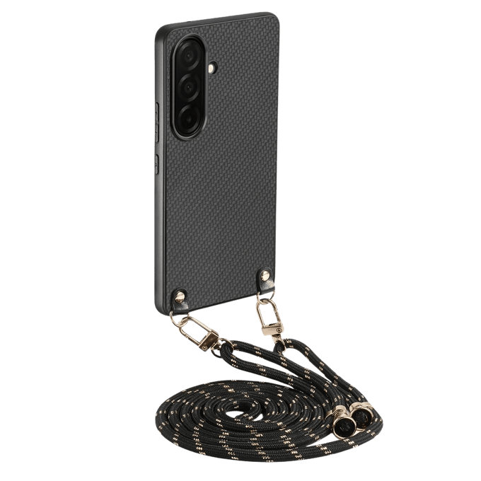 Comfycase Samsung Galaxy A57 Koordhoesje Carbon Design Zwart