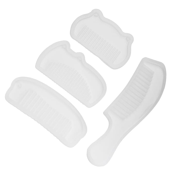 4 StuksSet Kam Serie Siliconen Mal DIY Handwerk Epoxy Hars Sieraden Maak Gereedschap white