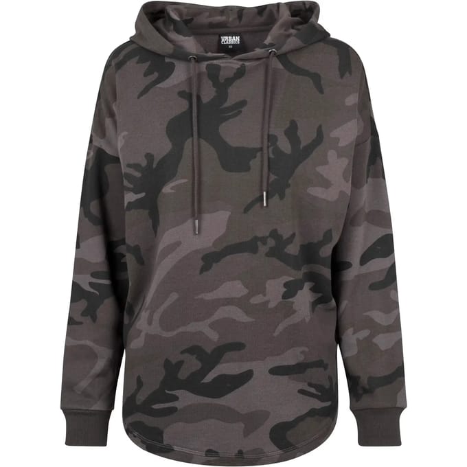 Urban Classics - Oversize Camo Hoodie/trui - S - Zwart/Zwart