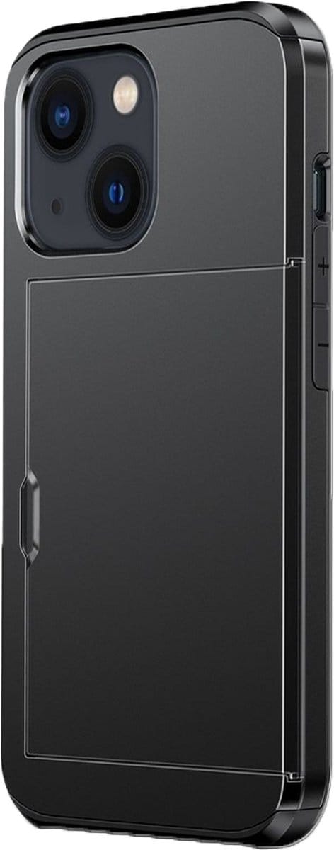 Hoesje geschikt voor iPhone 16 Pro Max - Backcover - Hardcase - Pasjeshouder - Portemonnee - Shockproof - TPU - Zwart