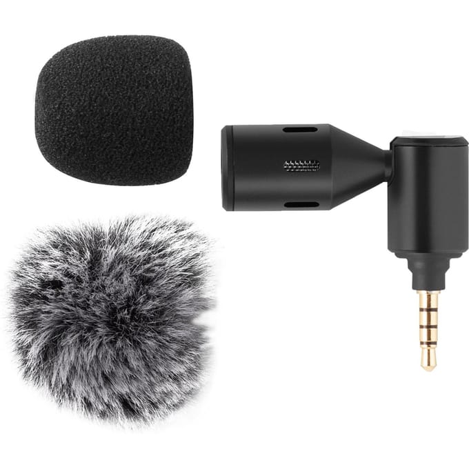 Mini-plug-in smartphone-microfoon Mobiele telefoon-microfoon Cardioïde pickup Type-C-stekker 90° hoek 3.5mm Plug