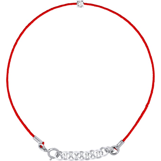 Diamond Bracelet Solitaire 0030 Cts Nylon Red 925