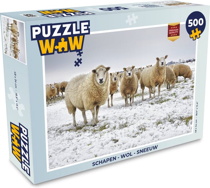 Puzzel Schapen - Wol - Sneeuw - Legpuzzel - Puzzel 500 stukjes