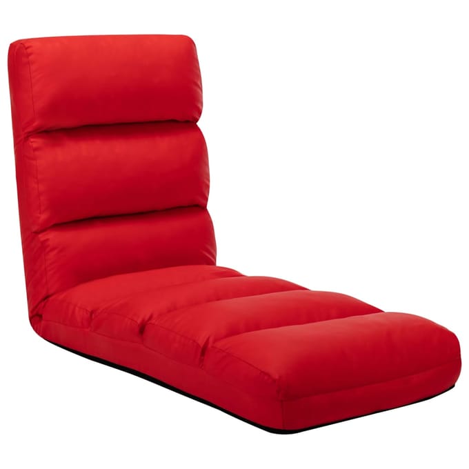vidaXL - Vloerstoel - inklapbaar - kunstleer - rood