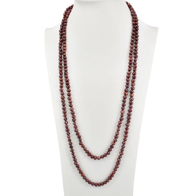 PROUD PEARLS® extra lange barok parelketting in Brons