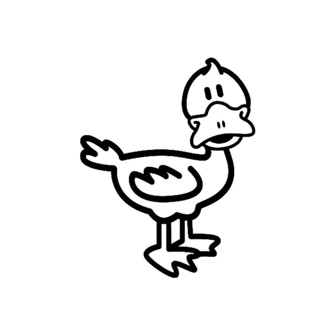 Eend - autosticker - sticker - wit - 3 cm hoog - The Sticker Family