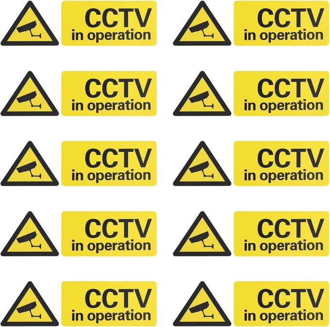 10 Stuks Waarschuwingsstickers Camerabewaking voor Binnen en Buiten