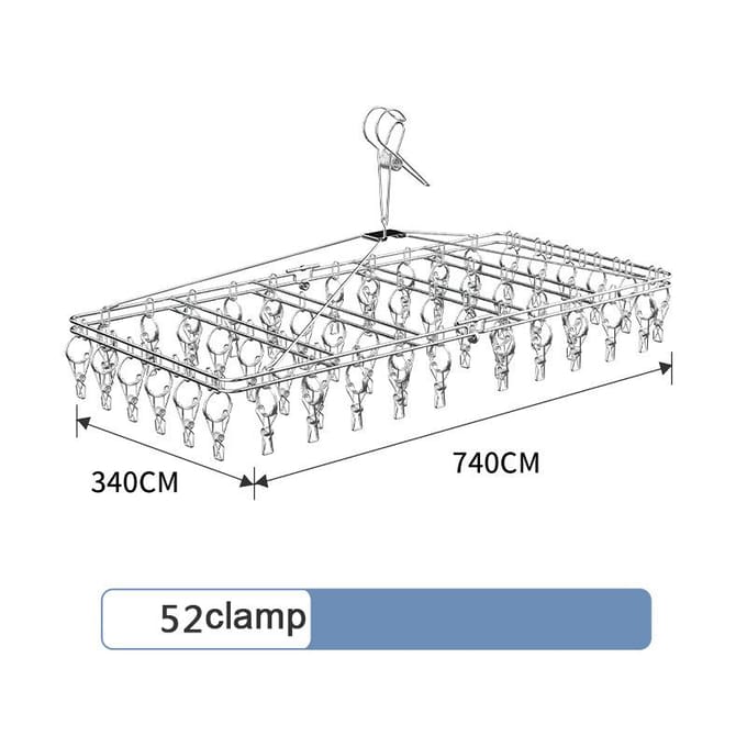 Cintre à pinces multiples Pliable et épaissi 24/40/52 Pinces Chaussettes Serviette Cintre coupe-vent 24 clamp white
