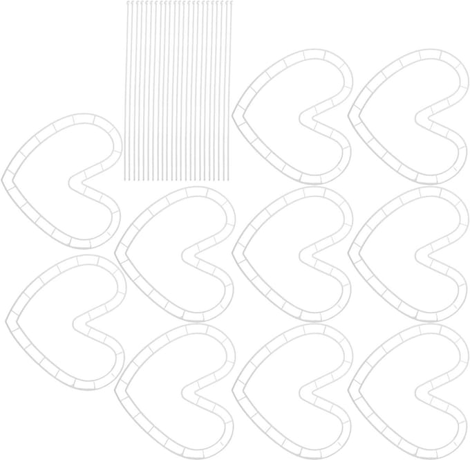 Boeket Houder - Bloemstuk Frame - Bloemschikken Thuis - Hartvormig Ontwerp - 10 Sets - Wit