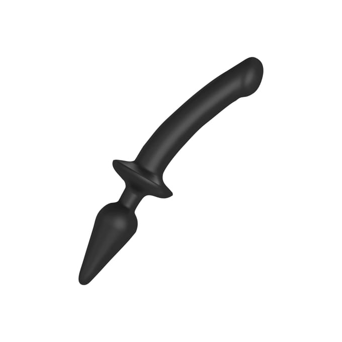 Strap-On-Me - Semi-Realistische Switch Plug-In 2-in-1 Dildo & Buttplug - Zwart L
