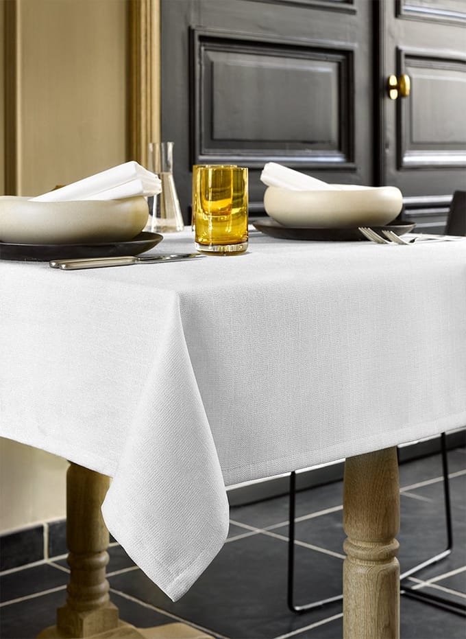 De Witte Lietaer Tafellaken Rond, Gibson Wit - Ø 170 cm - 100% Polyester