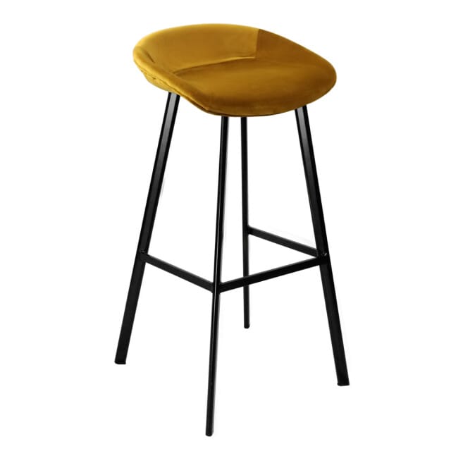 KICK® FINN Barkruk Goud – Zithoogte 70 cm – Velvet – Stalen Frame