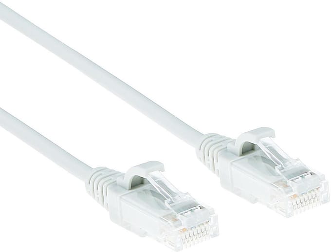ACT Witte 3 meter LSZH U/UTP CAT6 datacenter slimline patchkabel snagless met RJ45 connectoren DC8903
