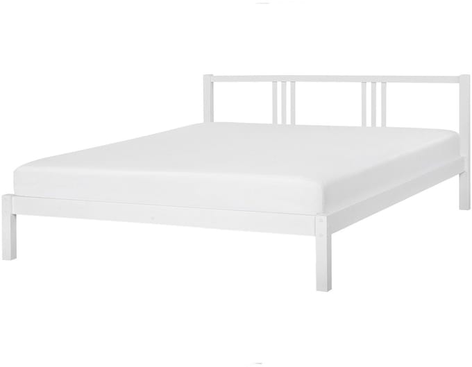 VANNES - Tweepersoonsbed - Wit - 180 x 200 cm - Dennenhout
