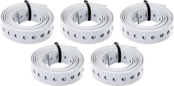 Geperforeerde Band - Gatband Montageband - Bevestigen Ophangen - Wit Geplastificeerd Staal - 15 meter - Wit
