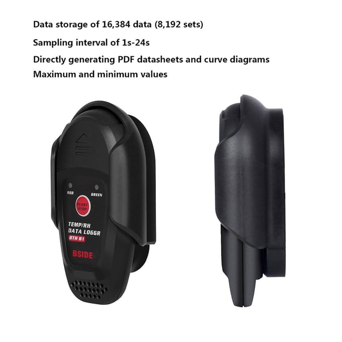 BSIDE Mini USB Vochtigheid Temperatuur Gegevensregistratie Logger RH TEMP Datalogger Recorder Thermometer zwart
