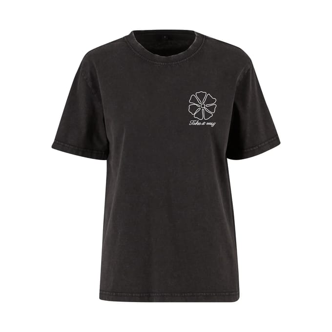 Dames-T-shirt Miss Tee One Line Flowers