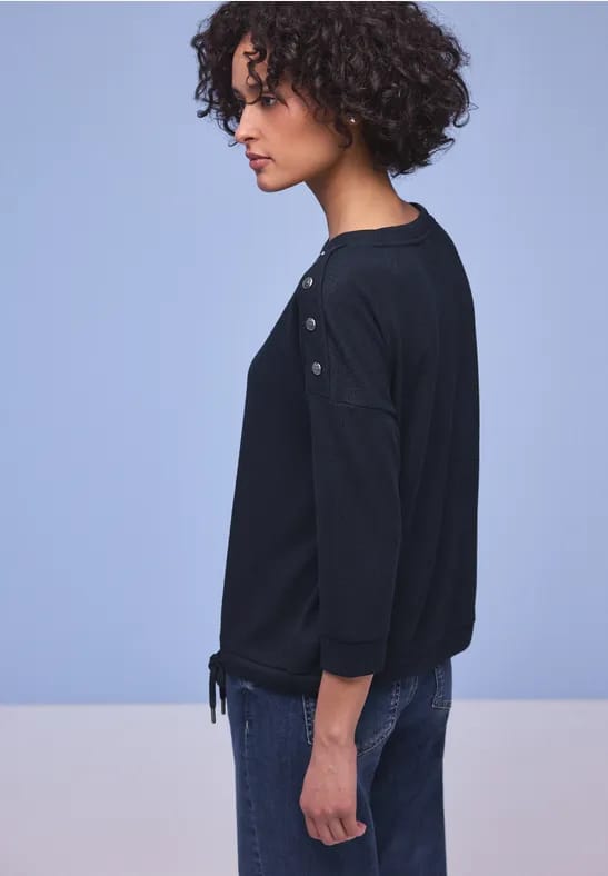 Shirt met knoopdetail